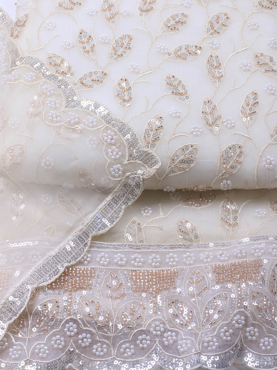 Embroidered Chiffon Unstitched Suit With Dupatta