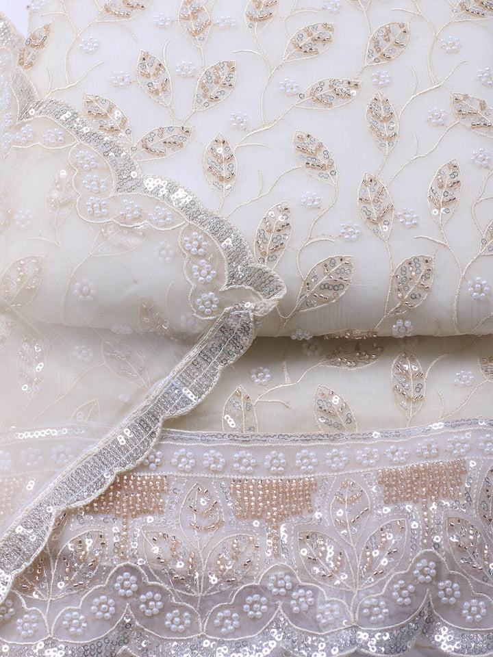 Embroidered Chiffon Unstitched Suit With Dupatta