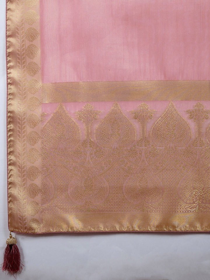 Woven Border Plain Art Silk Saree