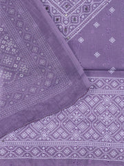 Neck Work Cotton Blend Unstitched Suit With Dupatta