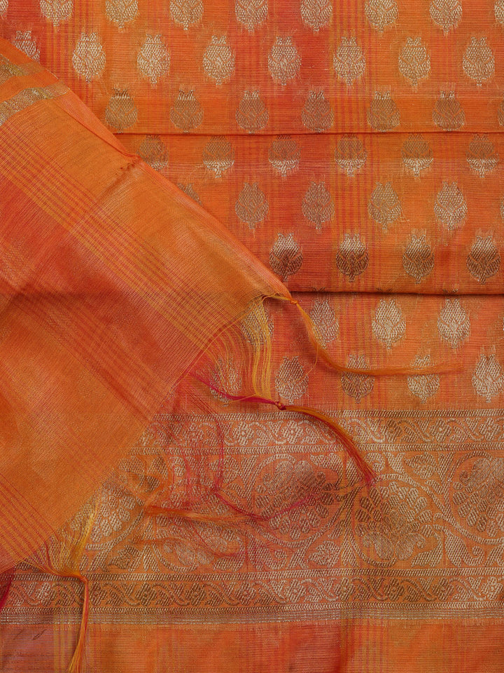 Woven Design Chanderi Unstitched Suit With Dupatta