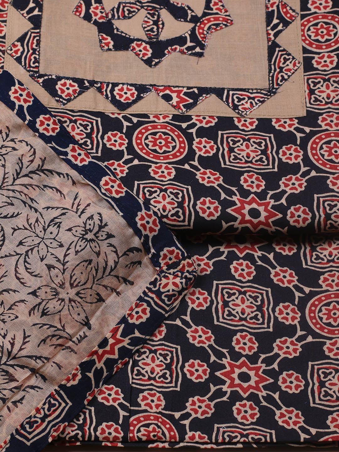 Printed Cotton Blend Unstitched Suit With Dupatta