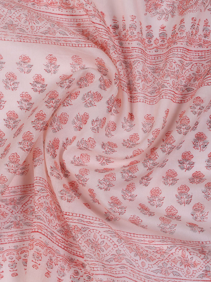 Neck Work Cotton Blend Unstitched Suit With Dupatta