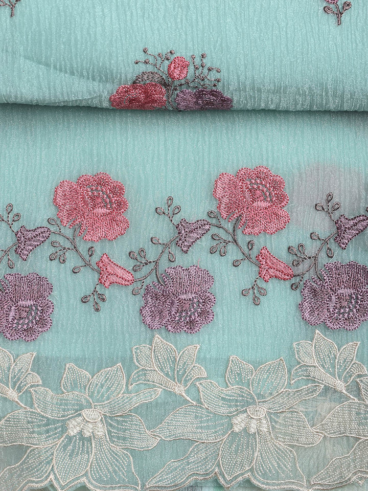 Embroidery Tissue Unstitched Suit With Dupatta
