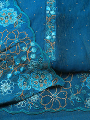 Embroidered Chinon Unstitched Suit With Dupatta