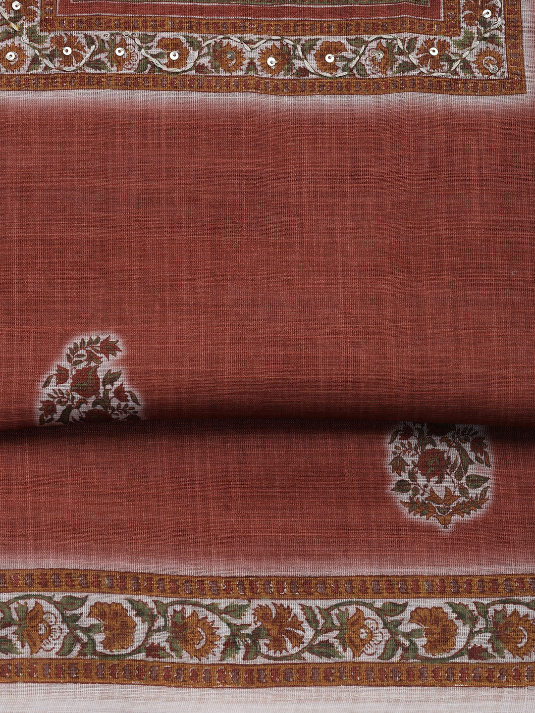 Printed Chanderi Unstitched Suit With Dupatta