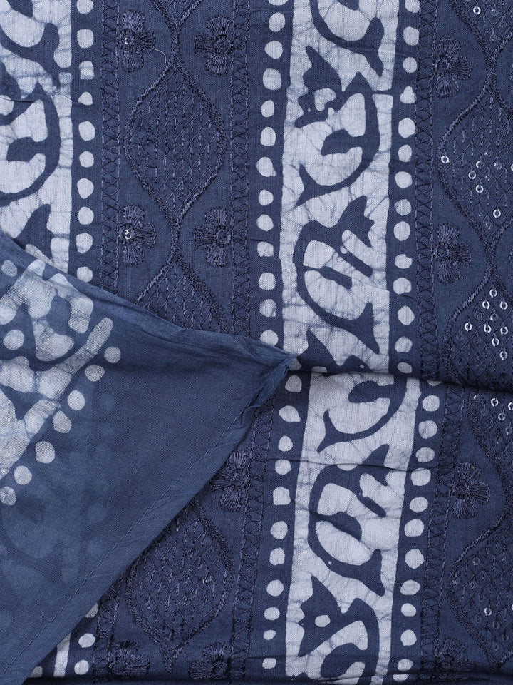Printed Cotton Blend Unstitched Suit Piece With Dupatta