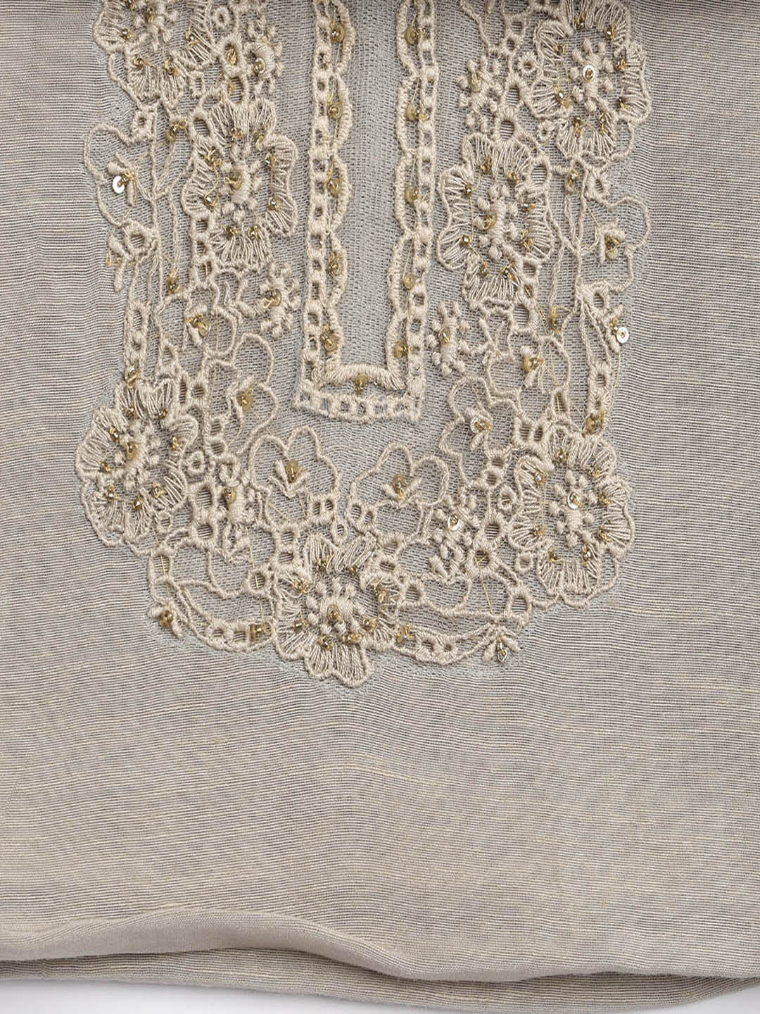 Embroidery Linen Unstitched Suit With Dupatta