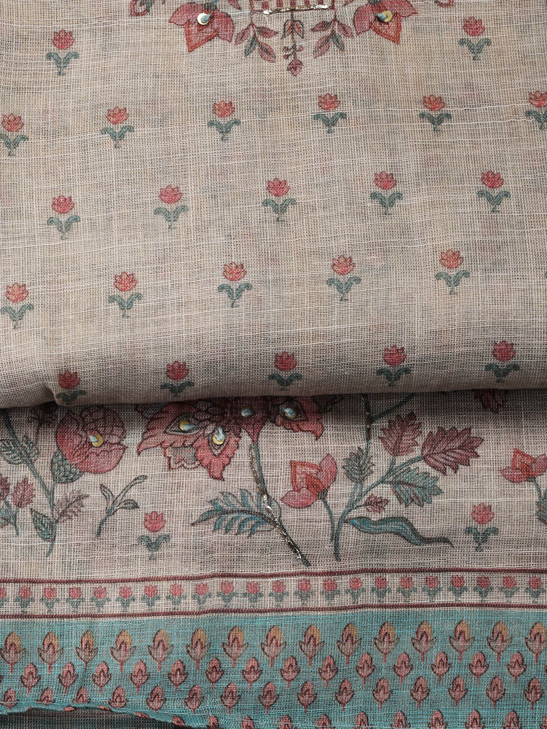 Printed Tissue Unstitched Suit Piece With Dupatta