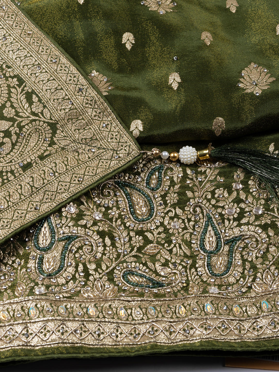 Embroidered Tissue Unstitched Suit With Dupatta