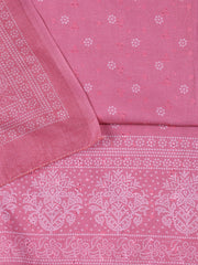 Neck Work Cotton Blend Unstitched Suit With Dupatta