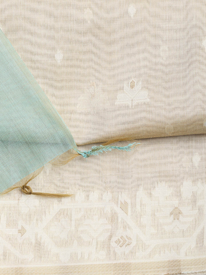 Jamdani Work Chanderi Unstitched Suit Piece With Dupatta