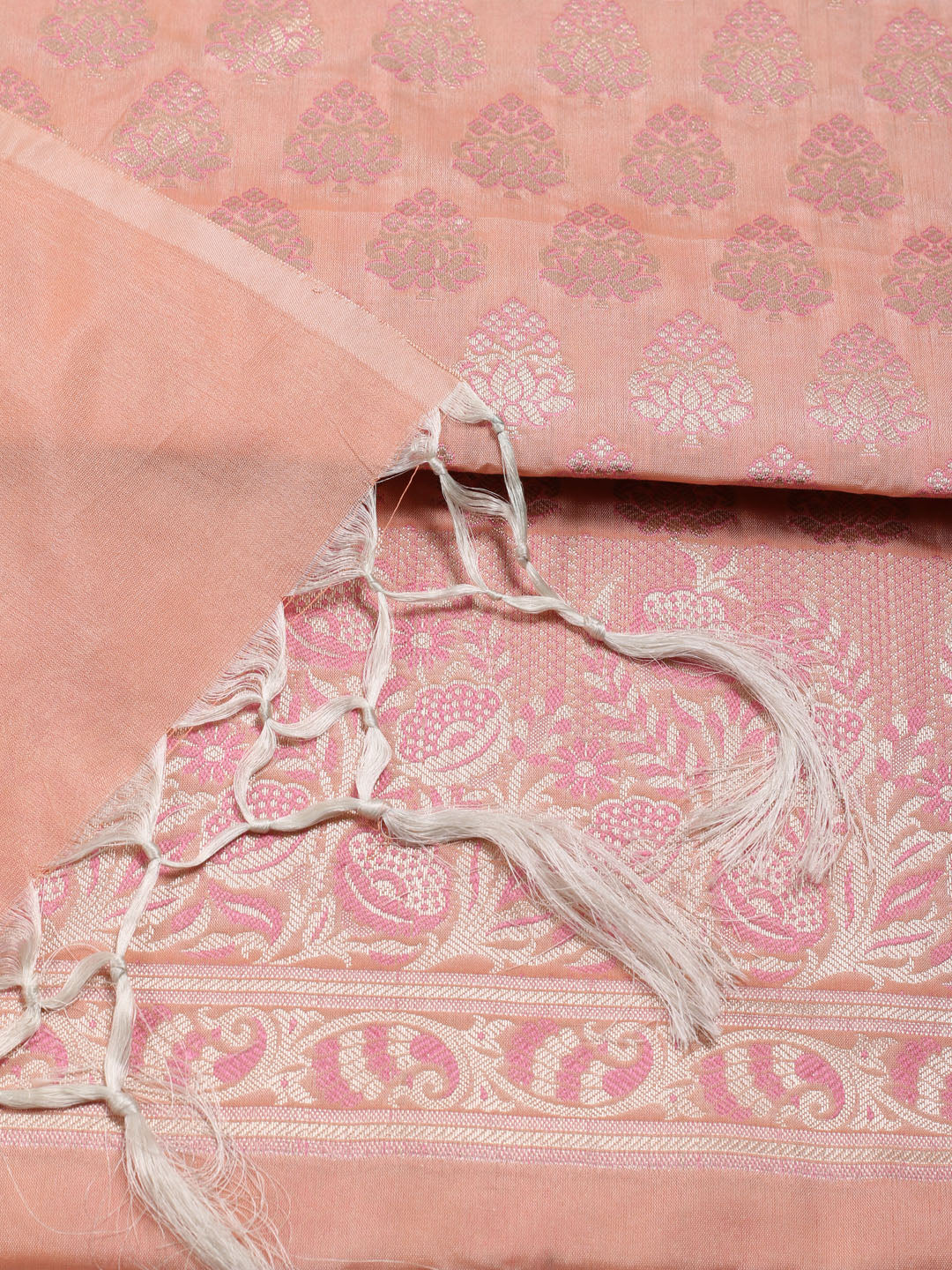 Woven Chanderi Unstitched Suit Piece With Dupatta