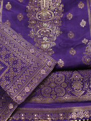 Woven Chanderi Unstitched Suit Piece With Dupatta