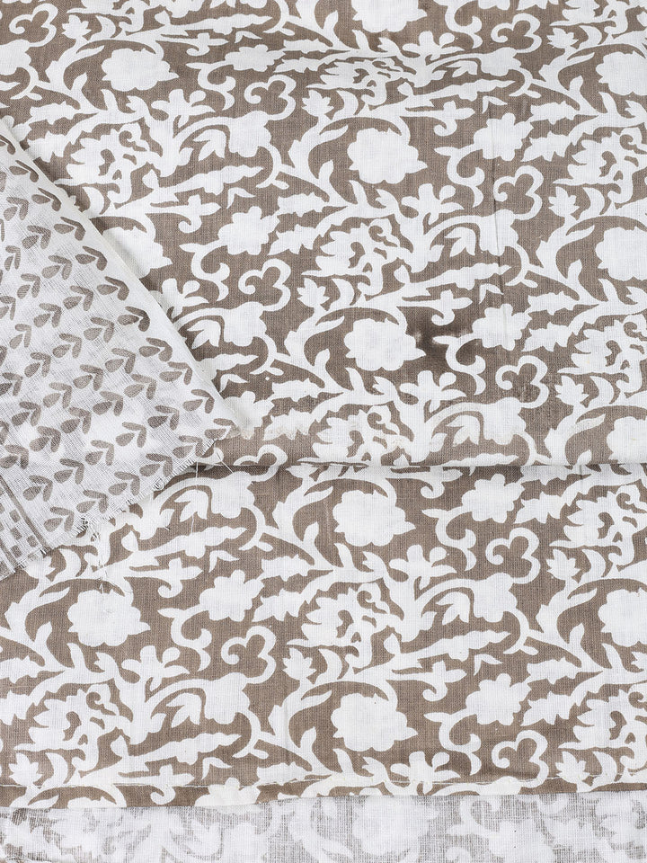 Printed Cotton Blend Unstitched Suit With Dupatta
