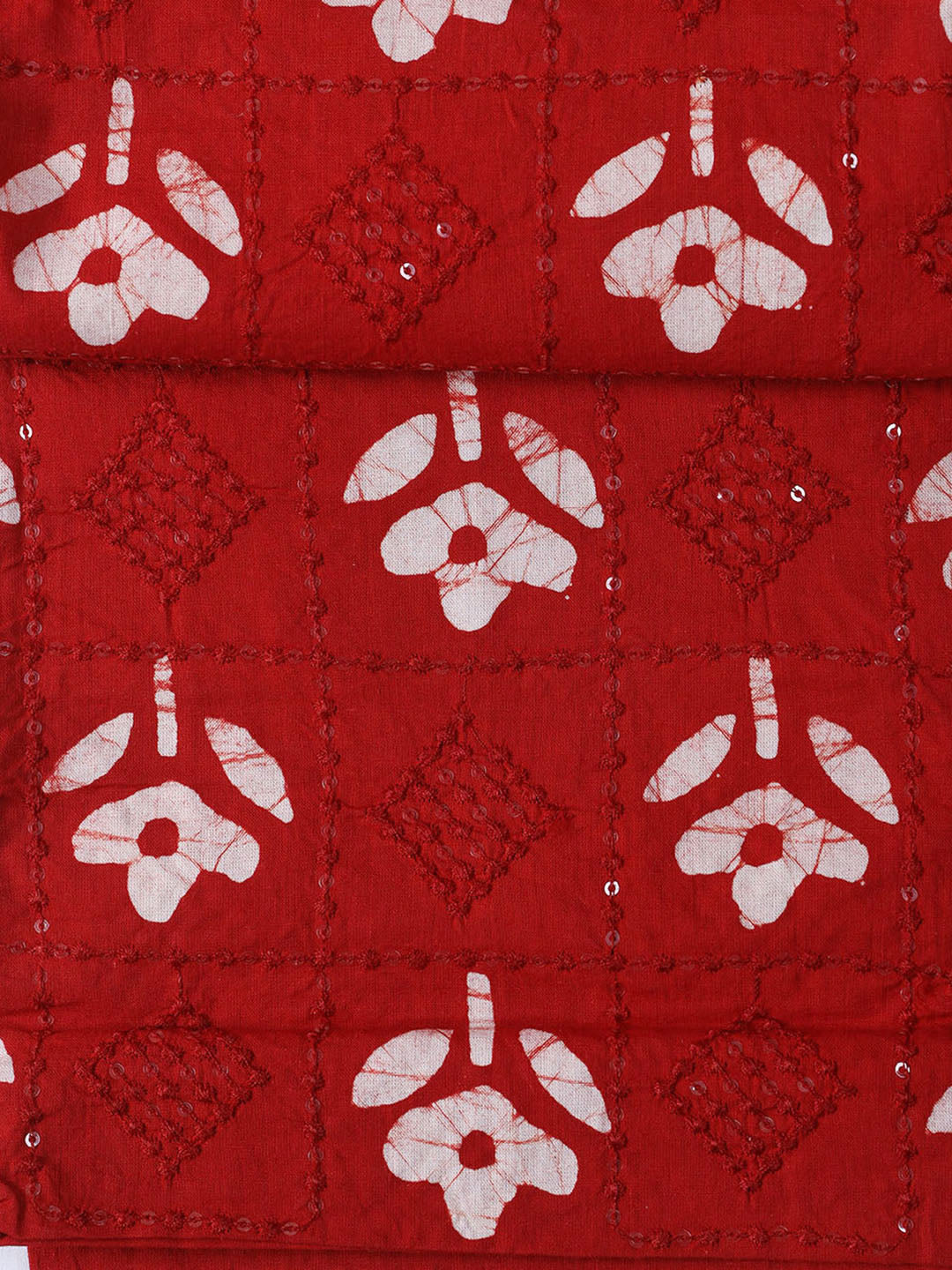 Printed Cotton Blend Unstitched Suit With Dupatta