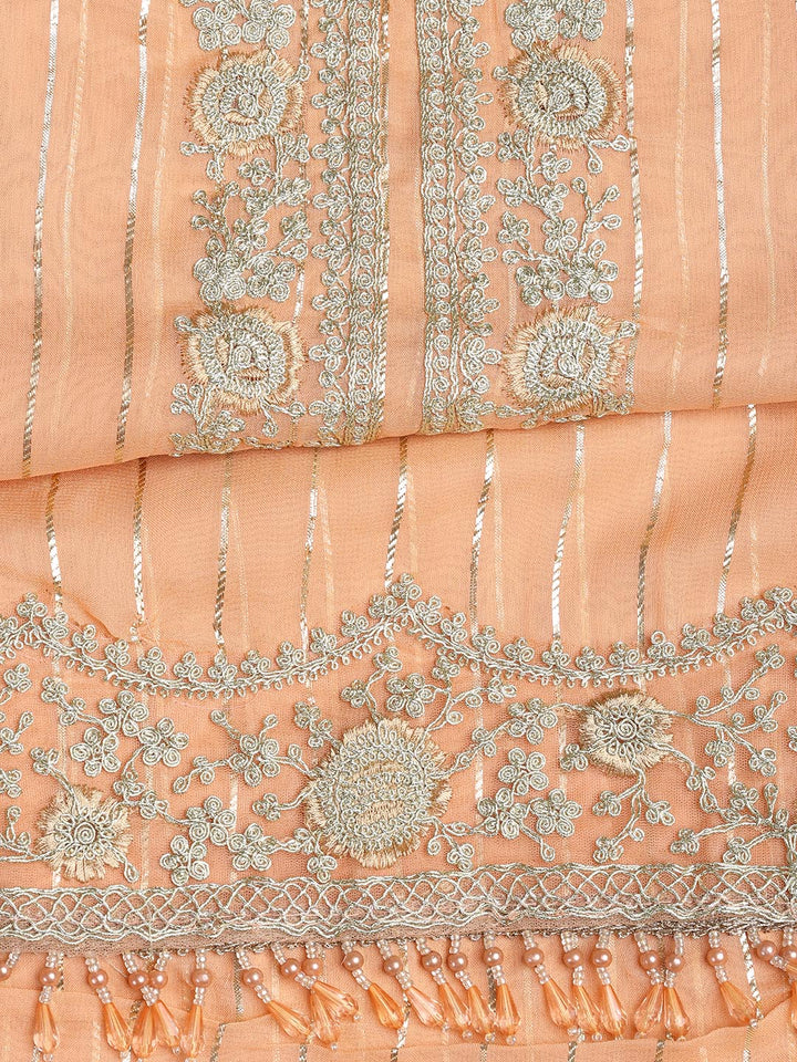 Embroidered Georgette Unstitched Suit Piece With Dupatta