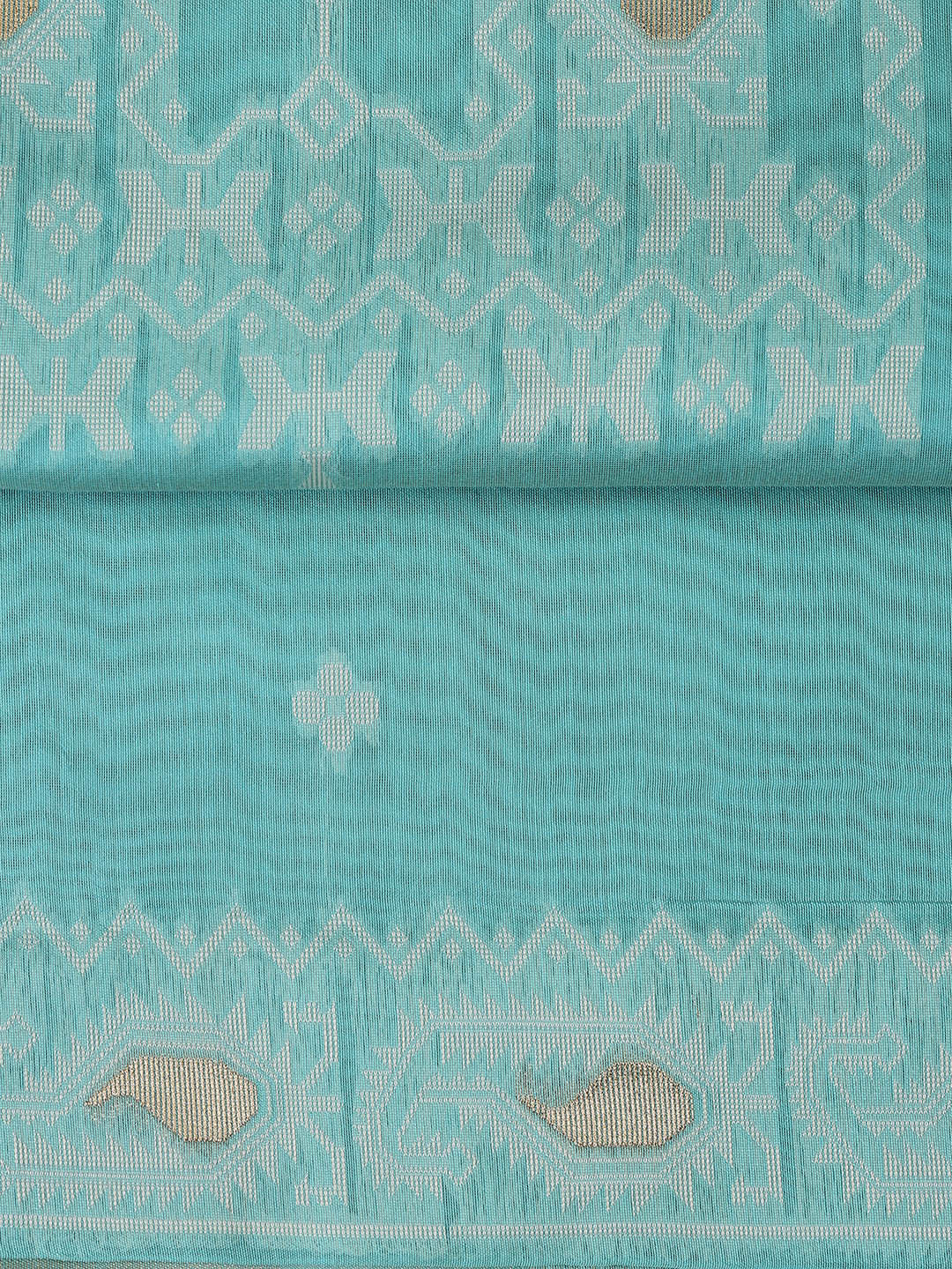 Jamdani Work Chanderi Unstitched Suit Piece With Dupatta
