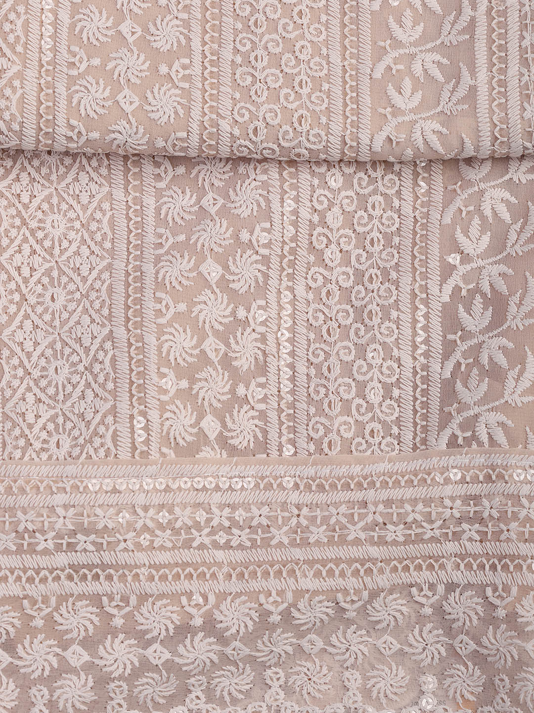 Chiken Work Georgette Unstitched Suit With Dupatta