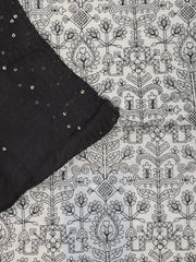 Embroidery Chanderi Unstitched Suit With Dupatta