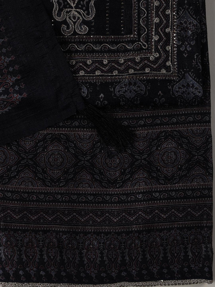 Neck Embroidery Tussar Unstitched Suit Piece With Dupatta