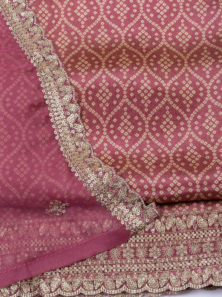 Neck Embroidered Tissue Unstitched Suit With Dupatta