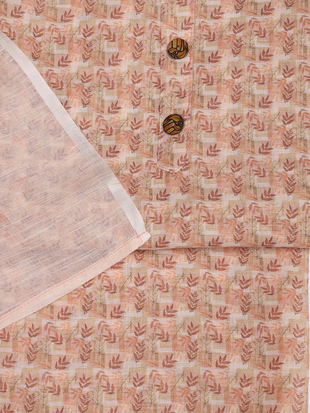 Printed Linen Unstitched Suit With Dupatta