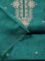 Embroidered Chanderi Unstitched Suit Piece With Dupatta