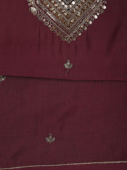Embroidery Chanderi Unstitched Suit With Dupatta