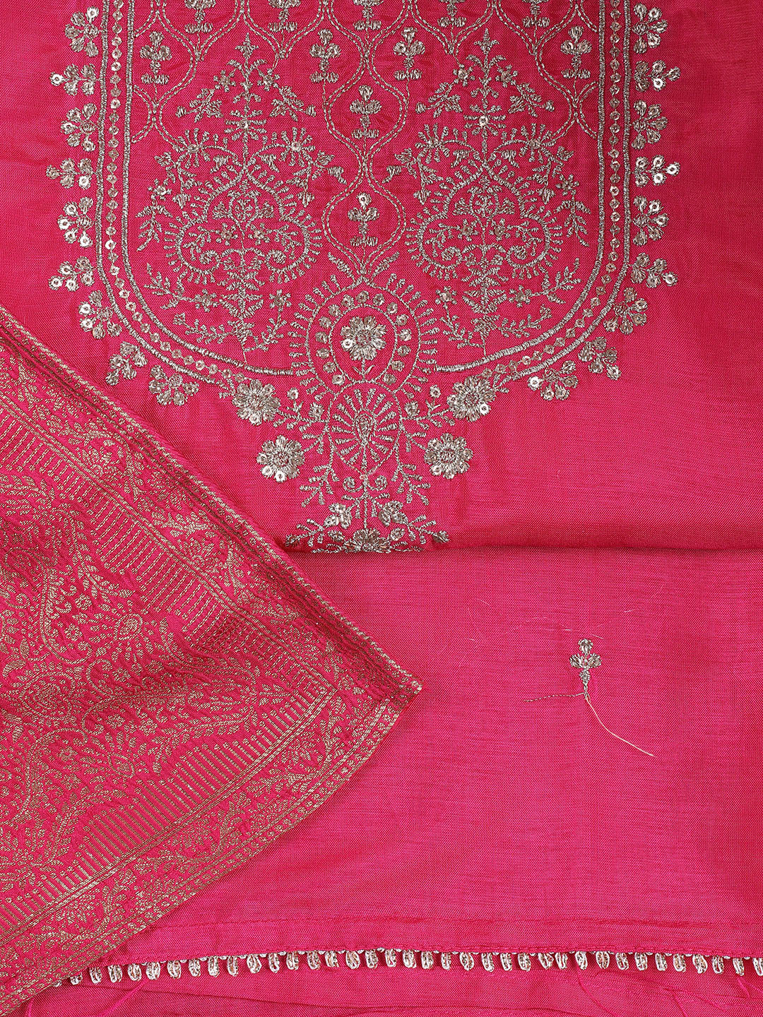Woven Chanderi Unstitched Suit Piece With Dupatta