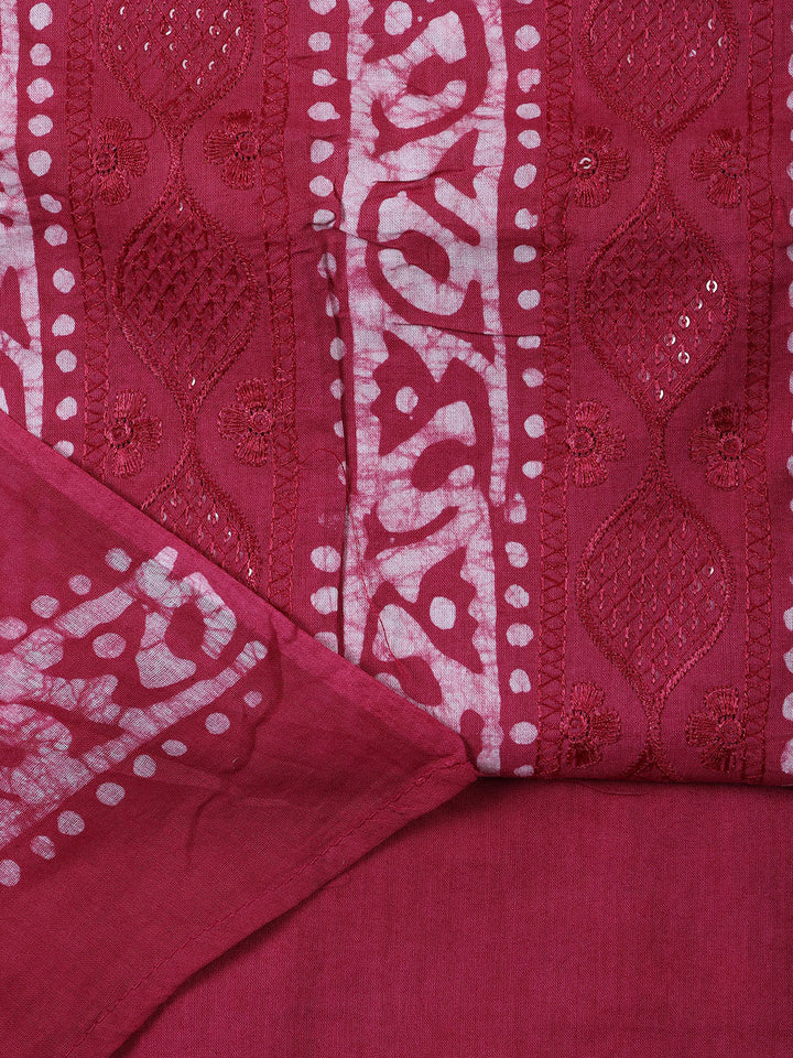 Printed Cotton Blend Unstitched Suit Piece With Dupatta