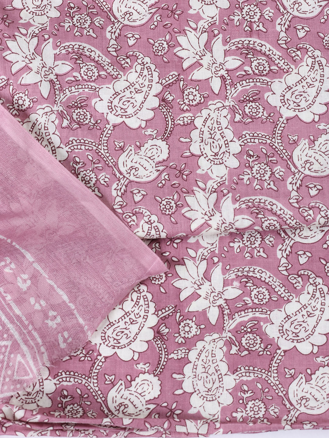 Printed Cotton Blend Unstitched Suit With Dupatta