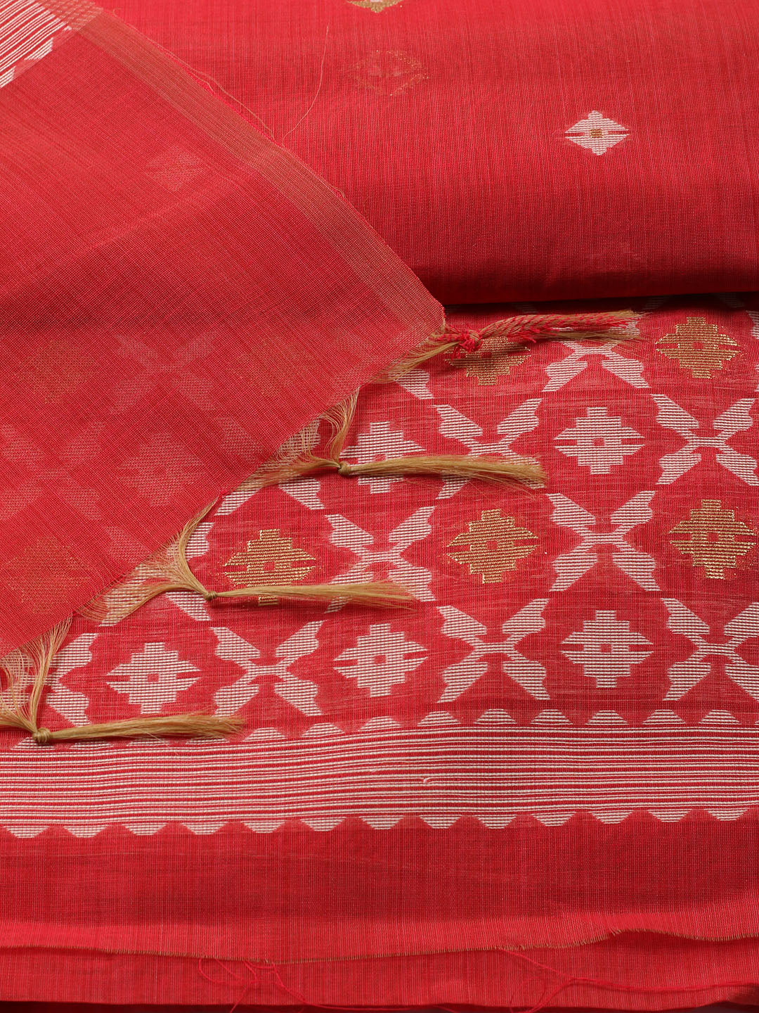 Jamdani Chanderi Unstitched Suit Piece With Dupatta
