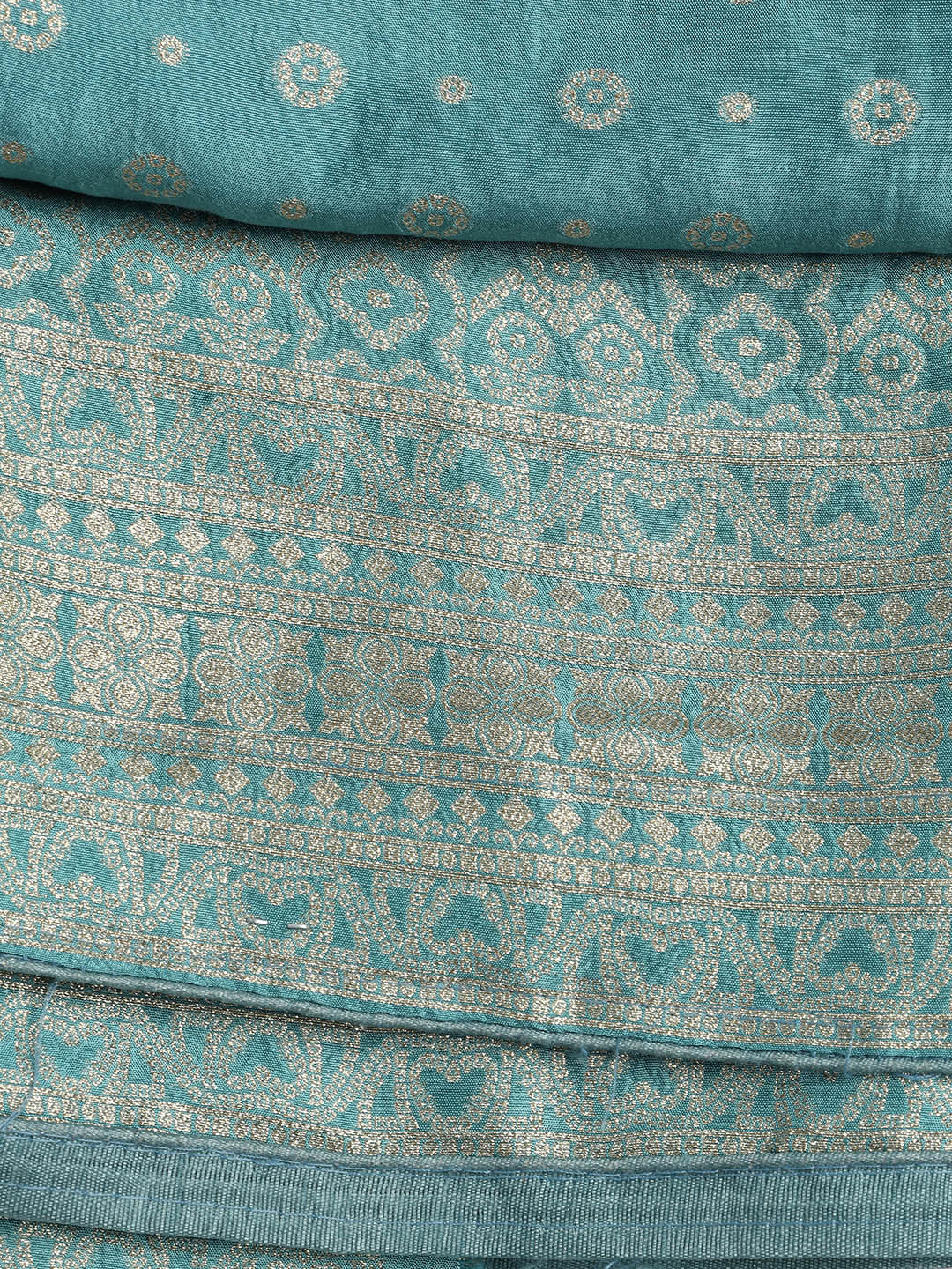 Embroidered Art Silk Unstitched Suit Piece With Dupatta
