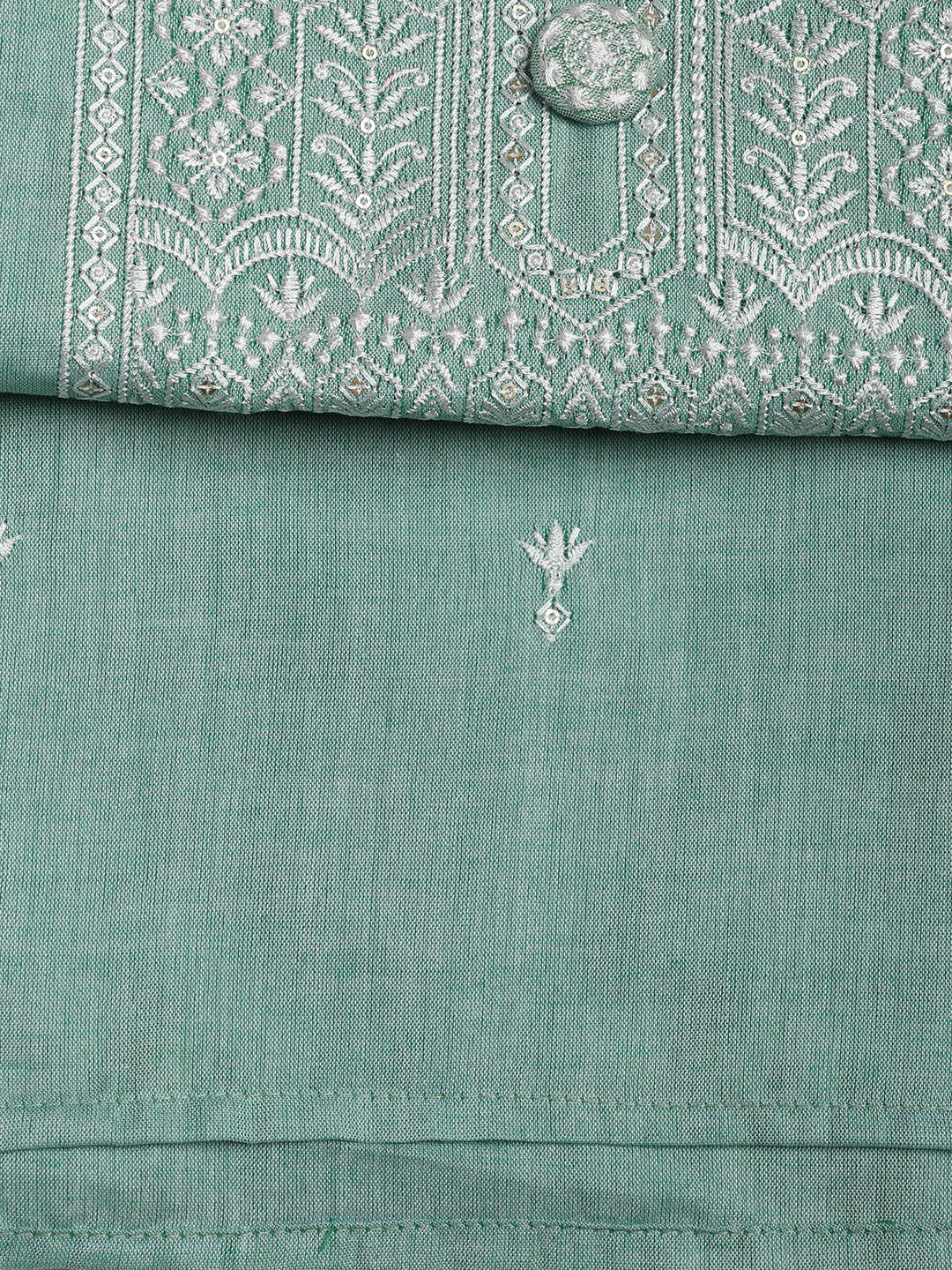 Embroidered Cotton Blend Unstitched Suit Piece With Dupatta