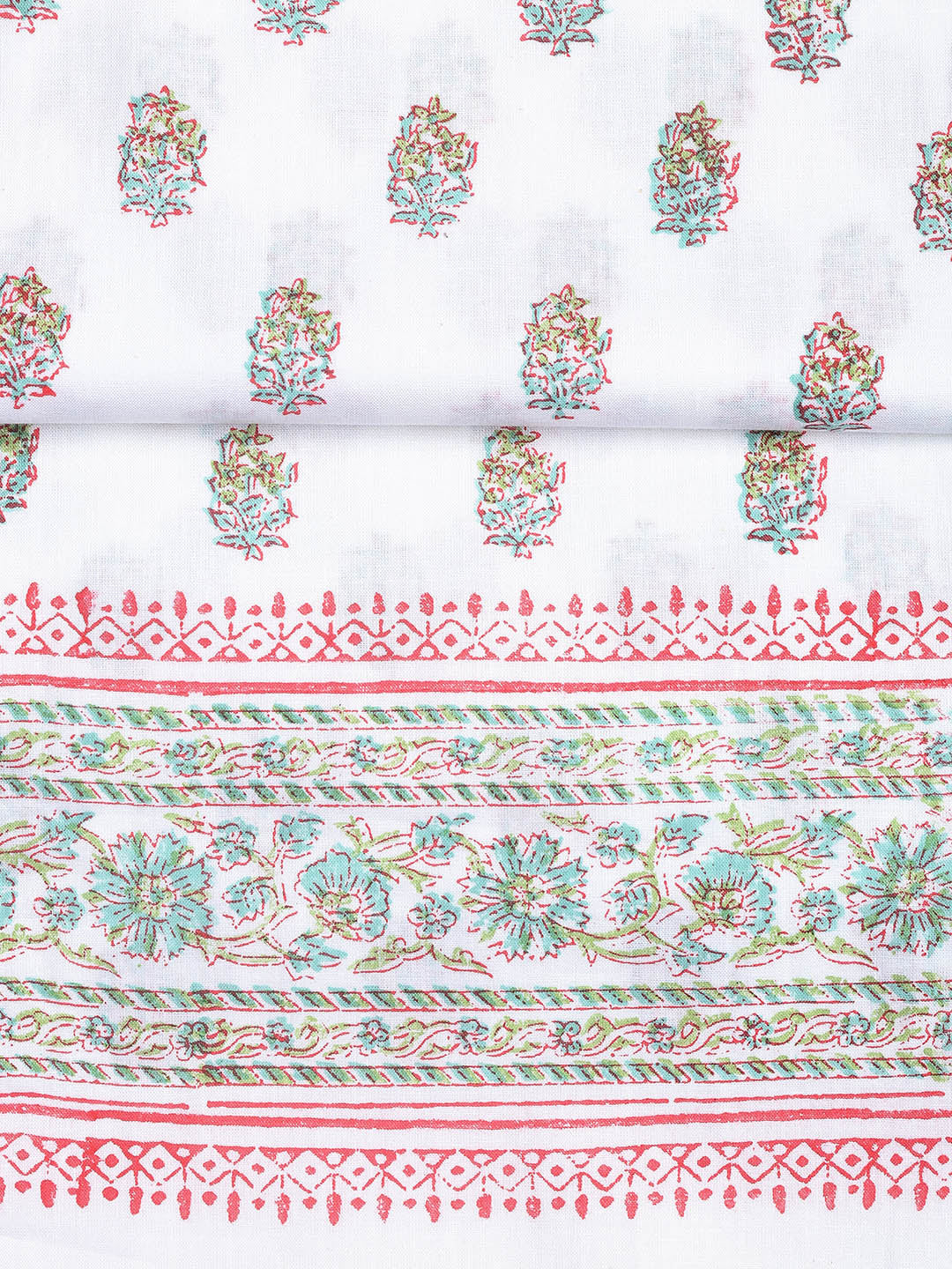 Printed Cotton Blend Unstitched Suit With Dupatta