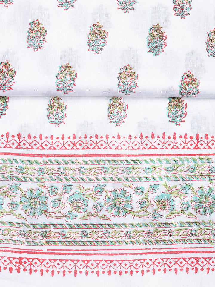 Printed Cotton Blend Unstitched Suit With Dupatta