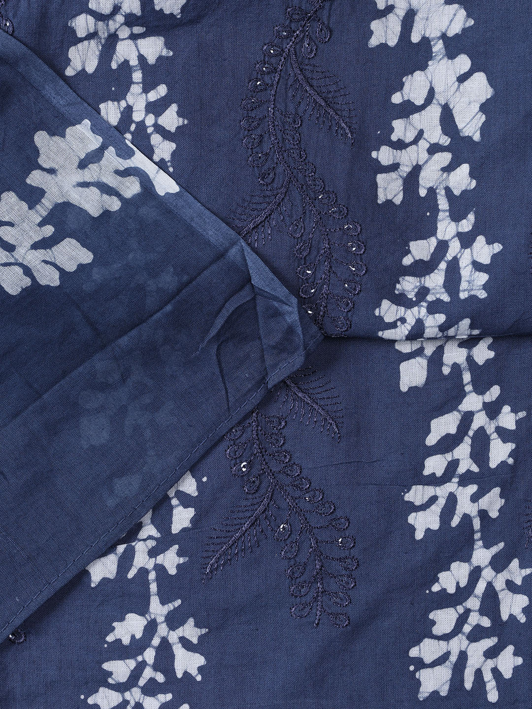 Printed Cotton Blend Unstitched Suit With Dupatta