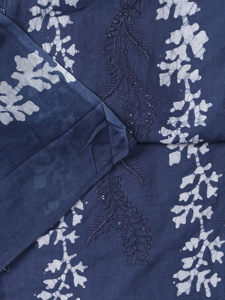 Printed Cotton Blend Unstitched Suit With Dupatta
