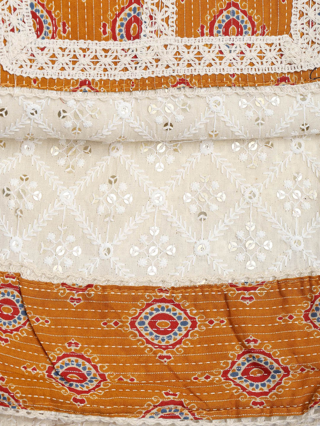 Printed Cotton Blend Unstitched Suit Piece With Dupatta