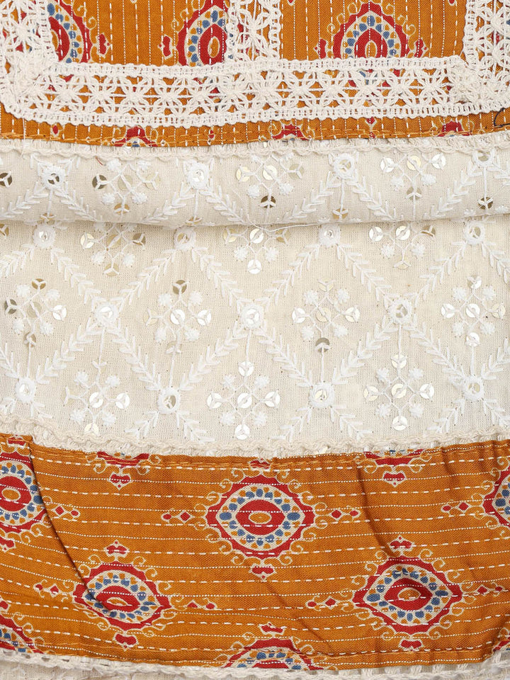 Printed Cotton Blend Unstitched Suit Piece With Dupatta
