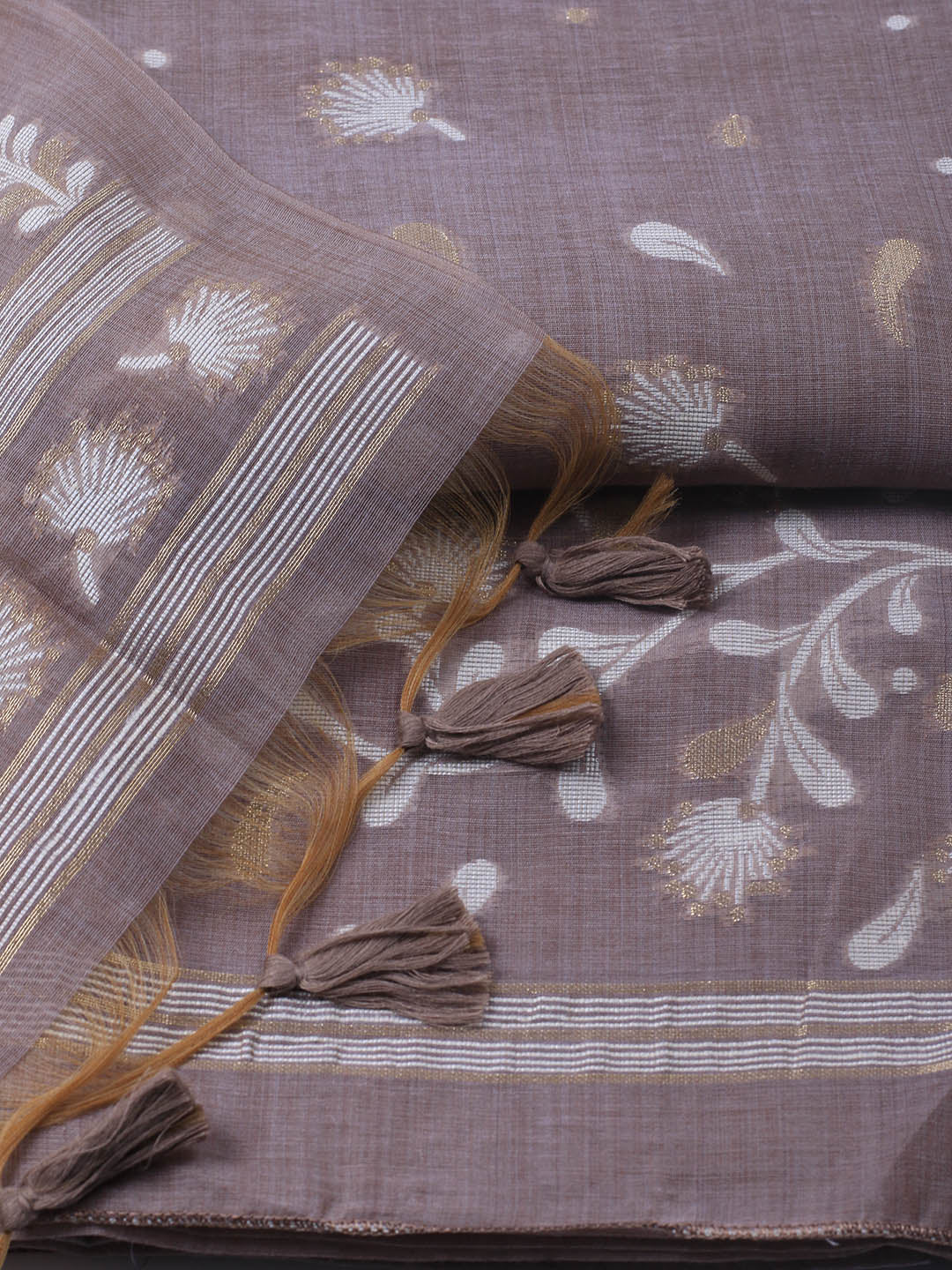 Neck Embroidery Chanderi Unstitched Suit With Dupatta