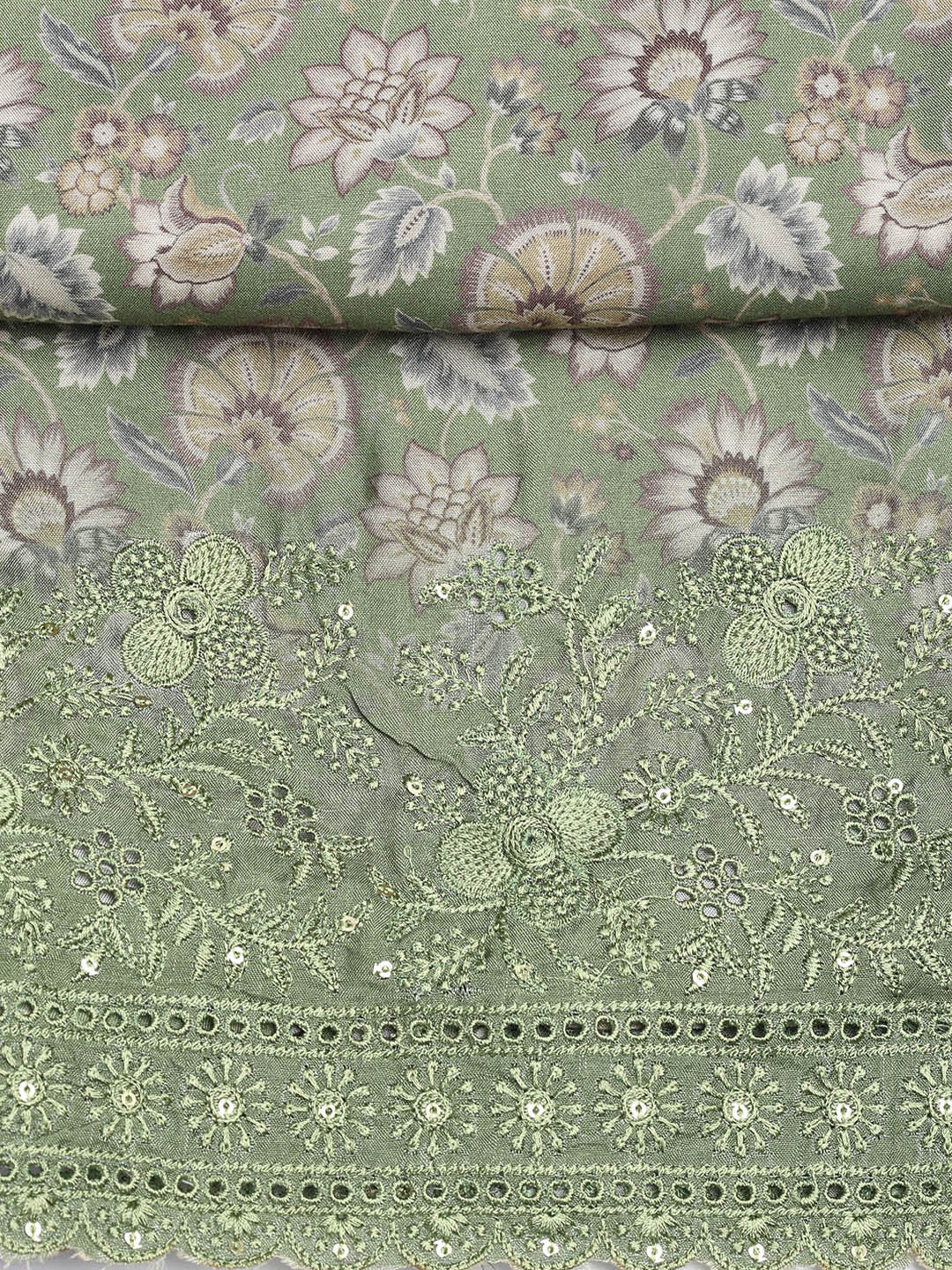 Printed Muslin Unstitched Suit With Dupatta