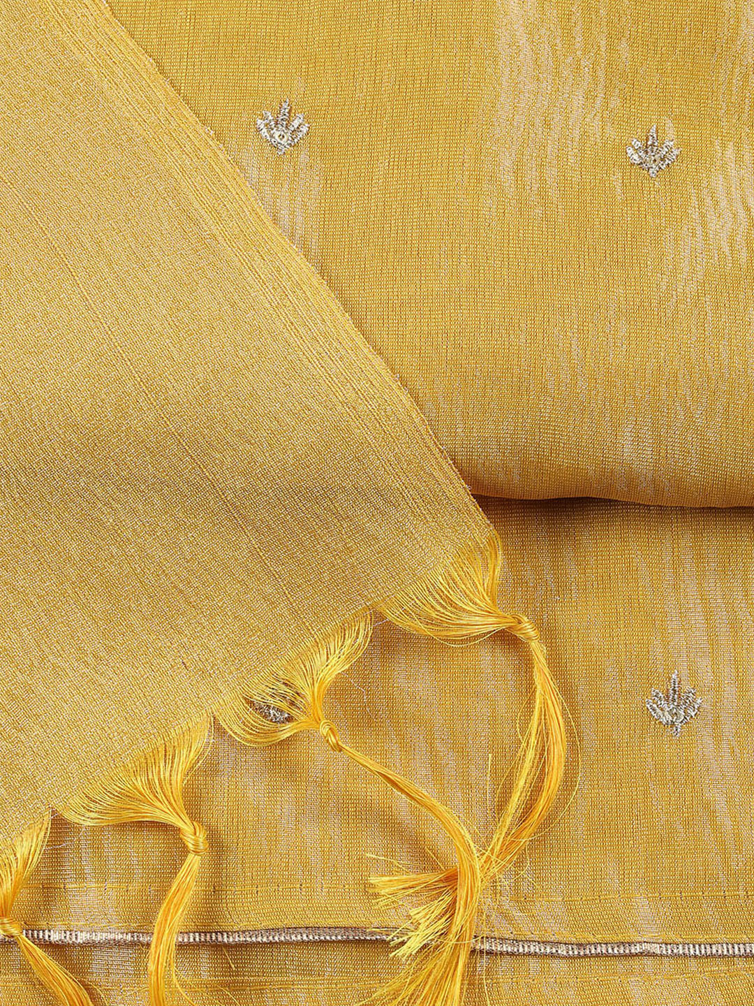 Neck Embroidered Tissue Unstitched Suit Piece With Dupatta