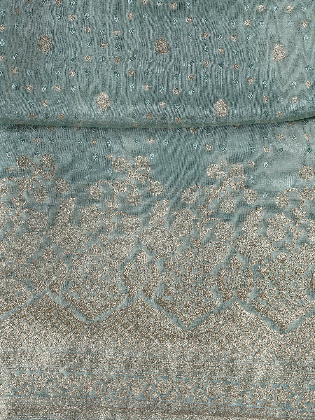 Embroidered Art Silk Unstitched Suit Piece With Dupatta