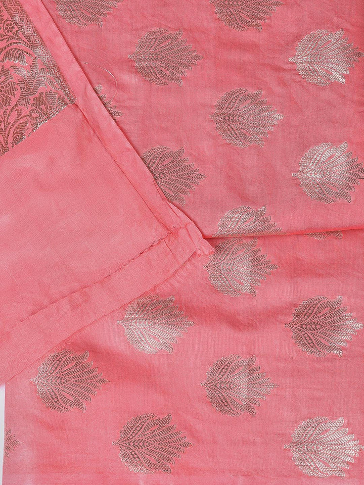Woven Chanderi Unstitched Suit With Dupatta