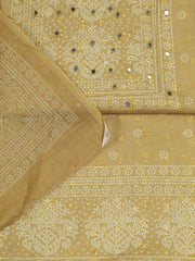 Neck Work Cotton Blend Unstitched Suit With Dupatta