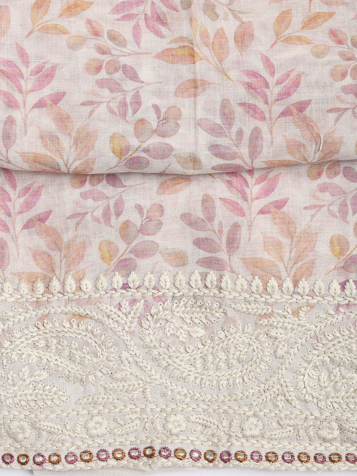 Printed Cotton Blend Unstitched Suit Piece With Dupatta