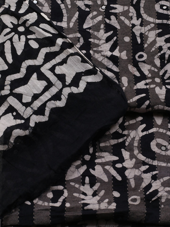 Printed Cotton Blend Unstitched Suit With Dupatta
