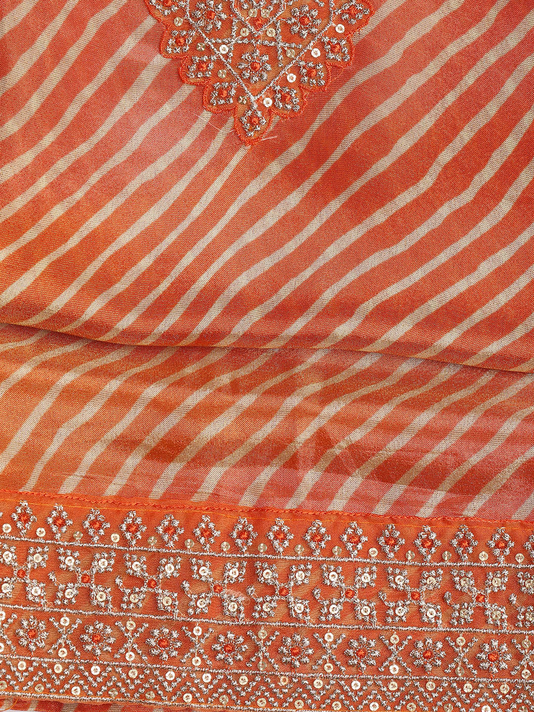 Patch Neck Art Silk Unstitched Suit With Dupatta
